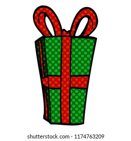 doodle de dibujos animados regalo envuelto