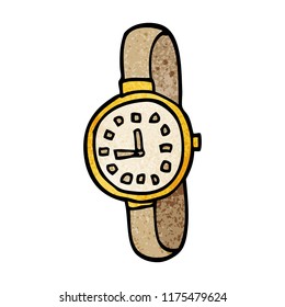 cartoon doodle wrist watch