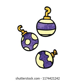 cartoon doodle xmas baubles