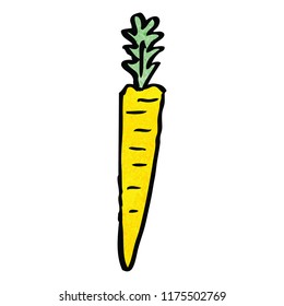 cartoon doodle yellow carrot