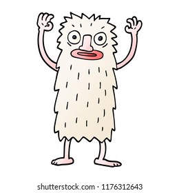 caricatura doodle yeti monstruo