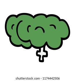 cartoon doodle zombie brain