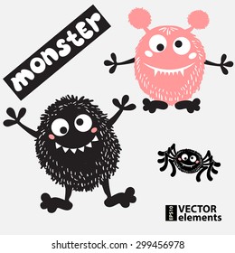 cartoon doodles monster for halloween. Vector illustration