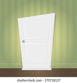 la puerta de dibujos animados está cerrada