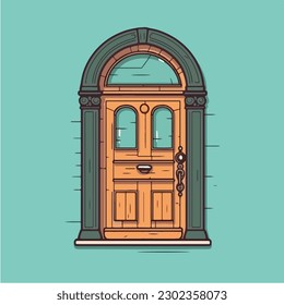 A cartoon door vector illustration