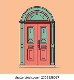 A cartoon door vector illustration