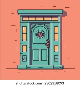 A cartoon door vector illustration