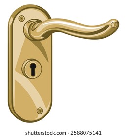 Cartoon Doorknob Icon Vector Illustration on White Background