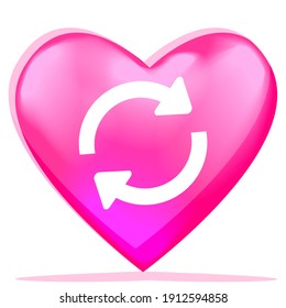 Cartoon Double Refresh Button Game GUI 3D Love