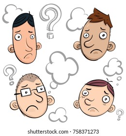 cartoon doubt face doodle