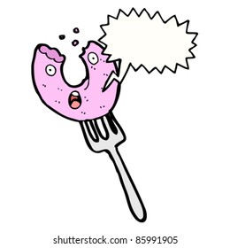 cartoon doughnut on fork