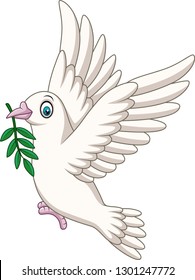 Cartoon Dove birds logo for peace concept and wedding design
