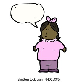 cartoon dowdy overweight girl with speech bubble cartoon dowdy overweight girl with speech bubble