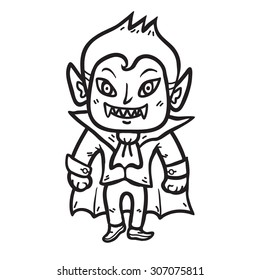 Cartoon dracula line art