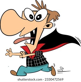 dibujo de Drácula corriendo ilustración vectorial.