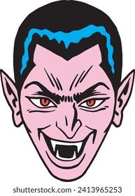 A cartoon of Dracula in vintage comic style