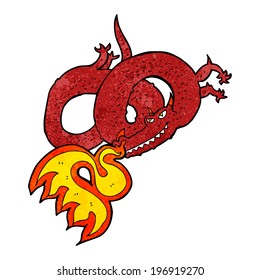 cartoon dragon breathing fire