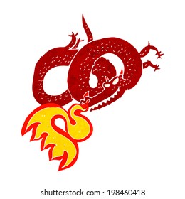 cartoon dragon breathing fire