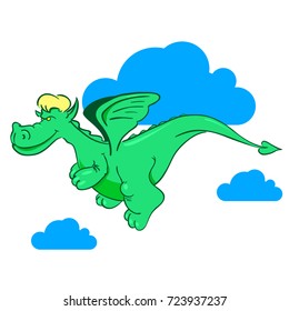 cartoon dragon characters vector illustration