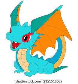 cartoon dragon in color in a circle