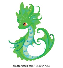 Cartoon Dragon Colorful Vector Illustration