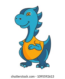 Cartoon dragon or dinosaur mascot