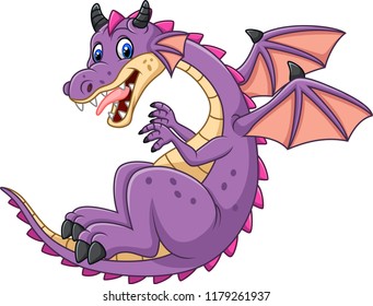 Cartoon dragon isolated on white background