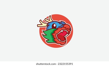 cartoon dragon logo vector design template