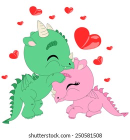 Cartoon dragon love