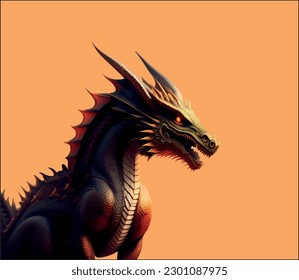 Cartoon dragon on an isolated background. Logo style vector illustration