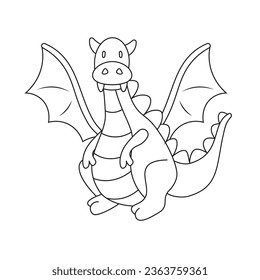 Cartoon dragon outlines for coloring.