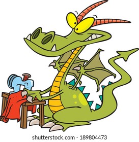 cartoon dragon sewing