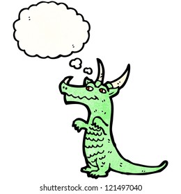 cartoon dragon with thought bubble