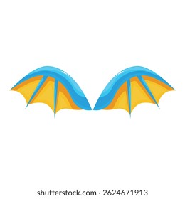 Cartoon dragon wings flapping, creating a sense of flight and fantasy