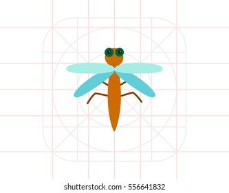 Cartoon dragonfly icon