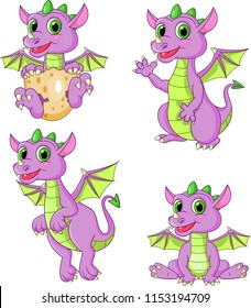 Cartoon dragons collection set