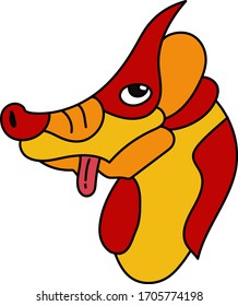 cartoon dragon's head in vector