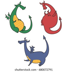 Cartoon Dragons Illustration