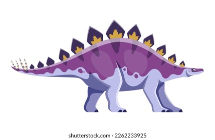 Cartoon Dravidosaurus dinosaur character. Ancient wildlife animal or creature, paleontology lizard. Cretaceous period armored herbivore dinosaur vector cute personage with tail spikes and spine plates