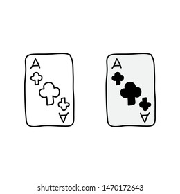 cartoon drawing of an ace of clubs card