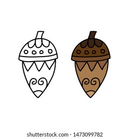 cartoon drawing of an acorn