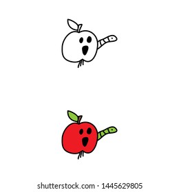 cartoon drawing of an apple