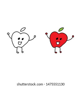 cartoon drawing of an apple