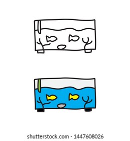 cartoon drawing of an aquarium