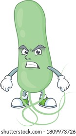 cartoon drawing of aquificae showing angry face. Vector illustration