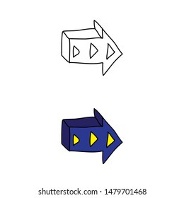 cartoon drawing of an arrow