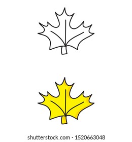 cartoon drawing of an autumn leaf