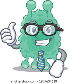 cartoon drawing of azotobacter vinelandii Businessman wearing glasses and tie