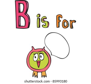 cartoon drawing of 'B is for' Bird