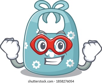 A cartoon drawing of baby apron in a Super hero character
